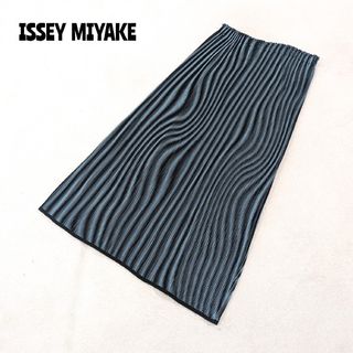 イッセイミヤケ(ISSEY MIYAKE)の★ ISSEY MIYAKE FETE ★ウェーブ ストライプ プリーツスカート(ロングスカート)