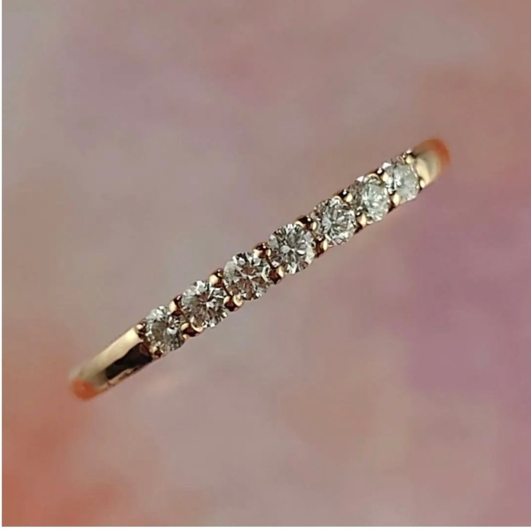 4℃(ヨンドシー)の4℃ K18PGダイヤモンドリング 18金 エタニティリング レディースのアクセサリー(リング(指輪))の商品写真