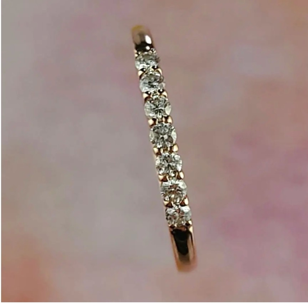 4℃(ヨンドシー)の4℃ K18PGダイヤモンドリング 18金 エタニティリング レディースのアクセサリー(リング(指輪))の商品写真