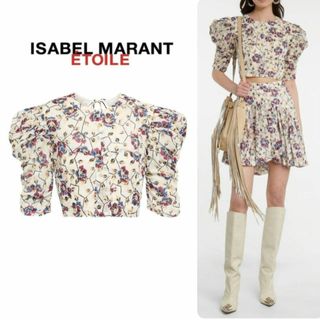 Isabel Marant - 【タグ付き未使用】イザベルマラン　クロップド丈花柄ボリュームスリーブブラウス