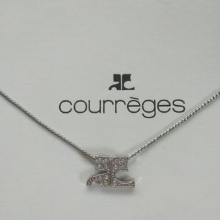 Courreges　クレージュ　ネックレス　ロゴ　シルバー　 ラインストーン