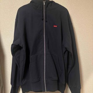 シュプリーム(Supreme)のSupreme Small Box Logo ジップアップパーカー ネイビー(パーカー)