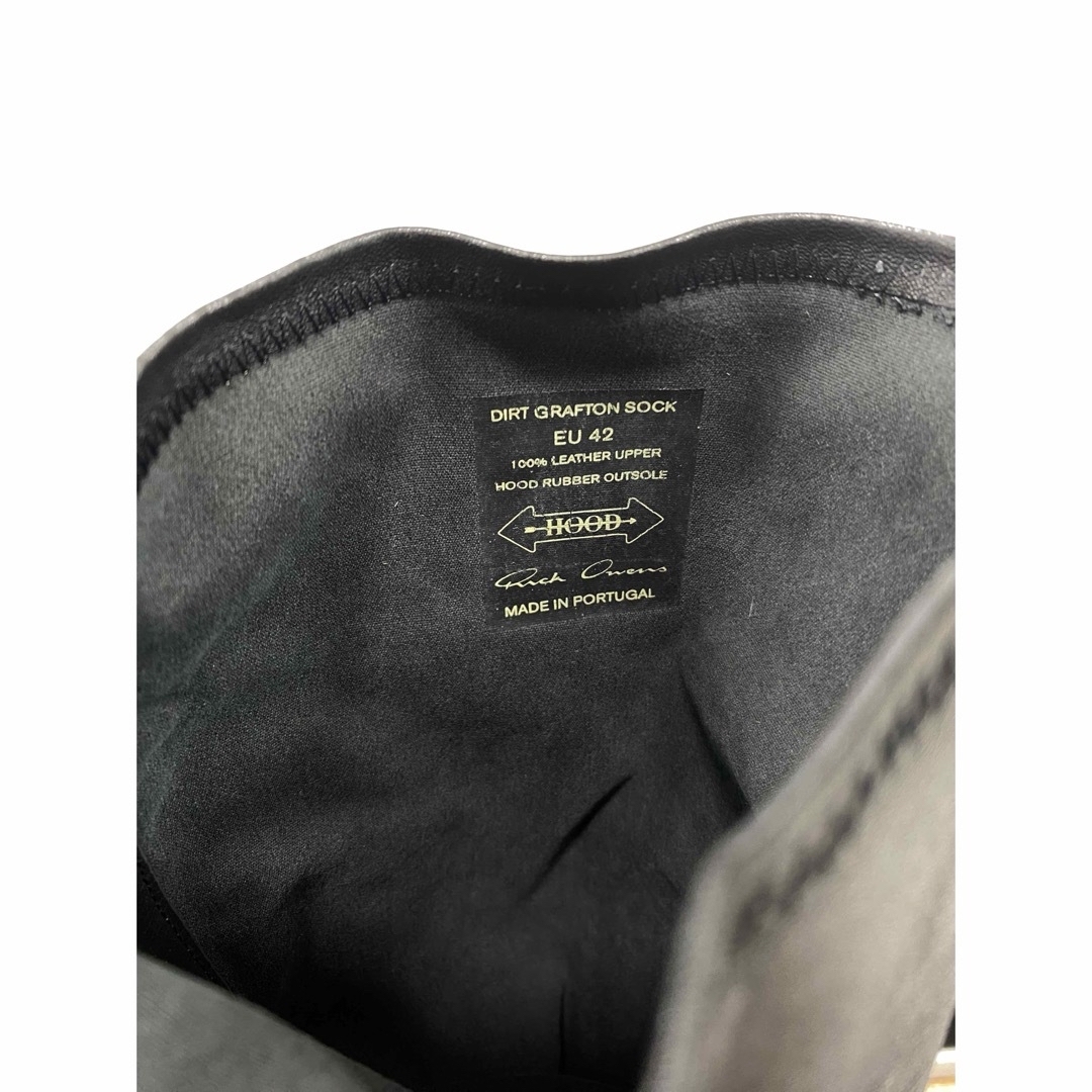 Rick Owens(リックオウエンス)の新古 定価10万 RICK OWENS ソックスニーカー ブラック 42 レザー メンズの靴/シューズ(スニーカー)の商品写真