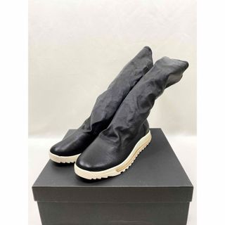 リックオウエンス(Rick Owens)の新古 RICK OWENS ソックスニーカー ブラック 42 レザー ソックス(スニーカー)