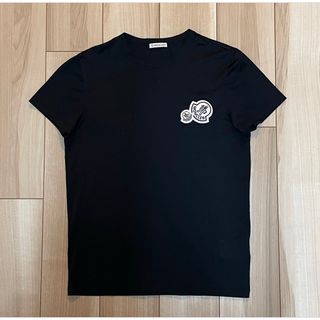 モンクレール(MONCLER)の［新品同様］モンクレール　ダブルワッペン　ブラック　M(Tシャツ/カットソー(半袖/袖なし))