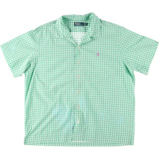 ラルフローレン(Ralph Lauren)の古着 ラルフローレン Ralph Lauren POLO by Ralph Lauren チェック柄 オープンカラー 半袖 ボックスシャツ メンズXXL ヴィンテージ /eaa441644(シャツ)