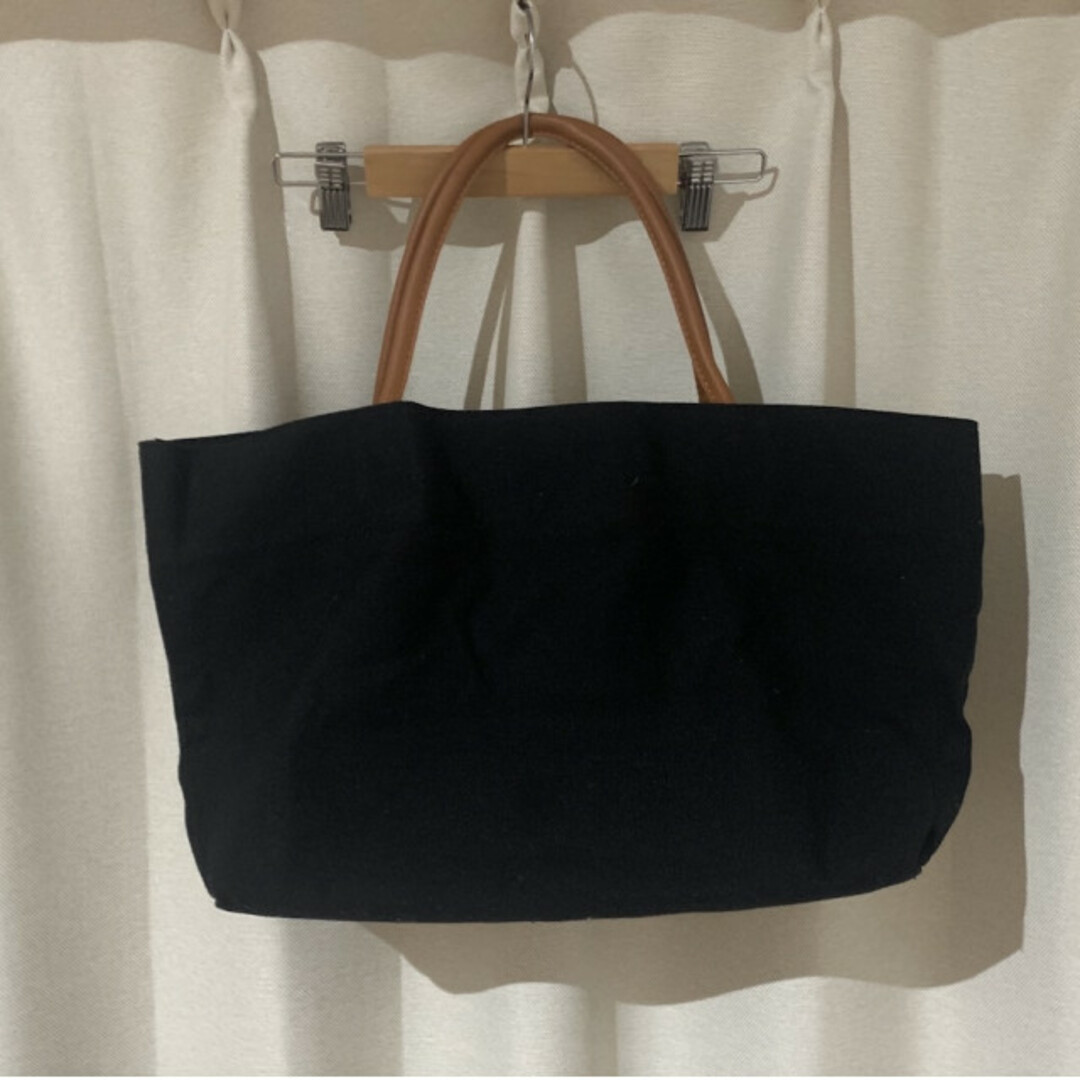 ビッグ サイズ  無地 キャンバストート 大容量 黒 茶色 マザーズバッグ レディースのバッグ(トートバッグ)の商品写真