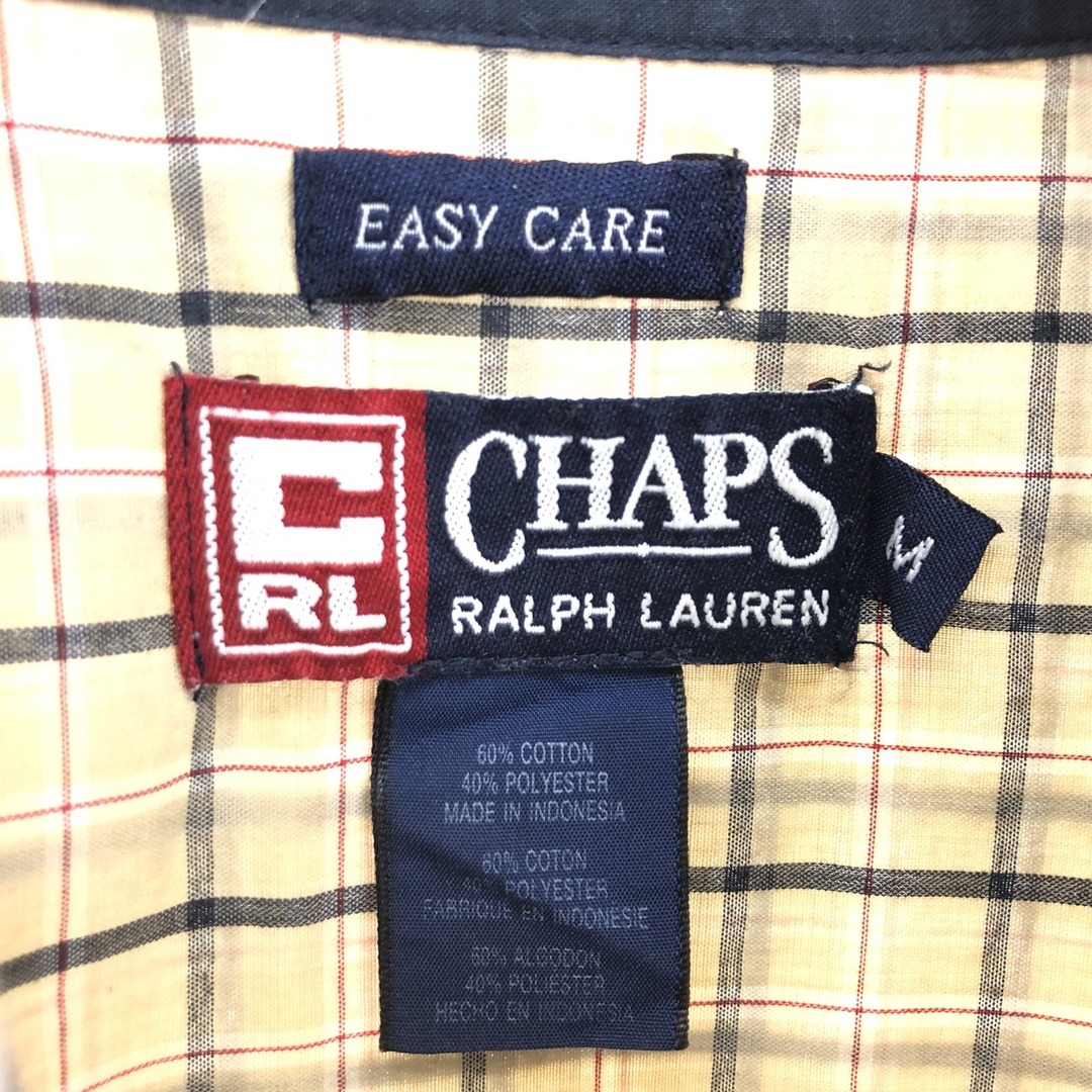 Ralph Lauren(ラルフローレン)の古着 90年代 ラルフローレン Ralph Lauren CHAPS チャップス 半袖 ボタンダウン チェックシャツ メンズM ヴィンテージ /eaa441046 メンズのトップス(シャツ)の商品写真