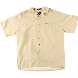 ラルフローレン(Ralph Lauren)の古着 90年代 ラルフローレン Ralph Lauren CHAPS チャップス 半袖 オープンカラー リネン×コットンシャツ メンズL ヴィンテージ /eaa441649(シャツ)