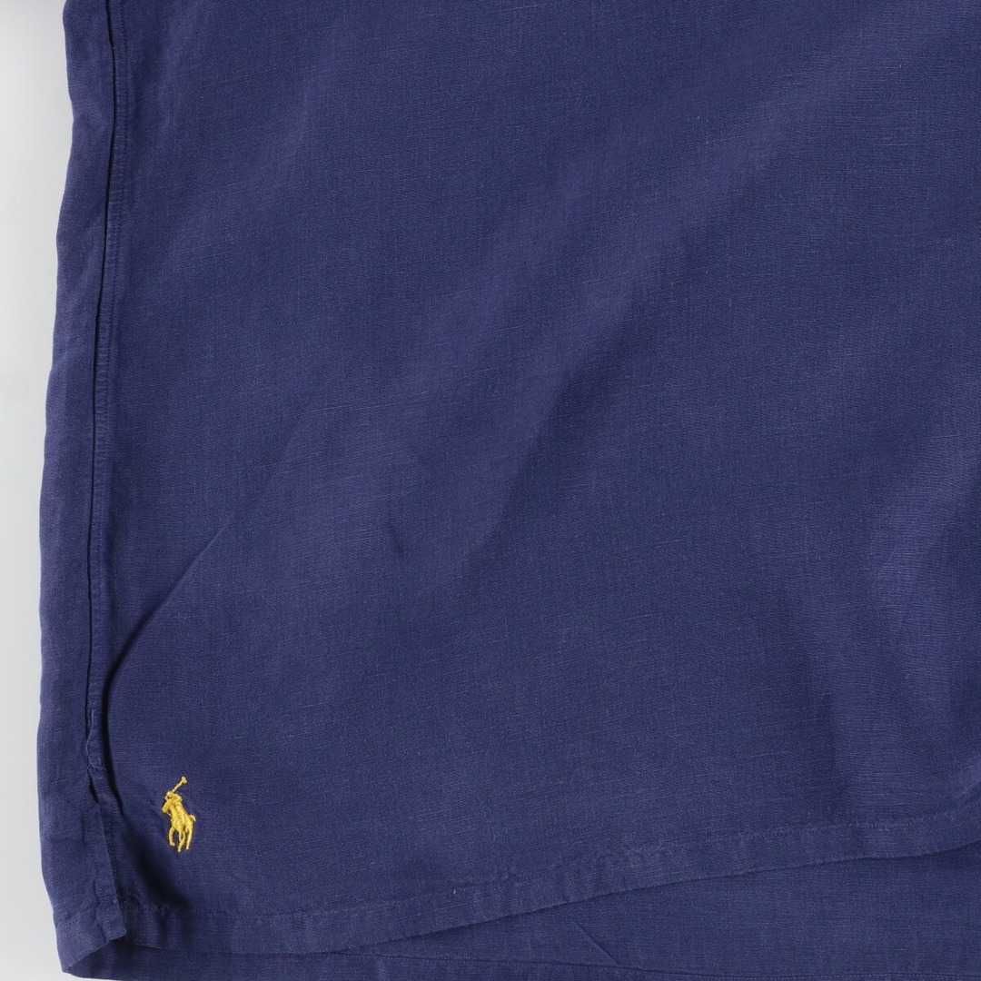 Ralph Lauren(ラルフローレン)の古着 ビッグサイズ ラルフローレン Ralph Lauren POLO RALPH LAUREN 半袖 オープンカラー リネンシャツ メンズXXXL /eaa441655 メンズのトップス(シャツ)の商品写真