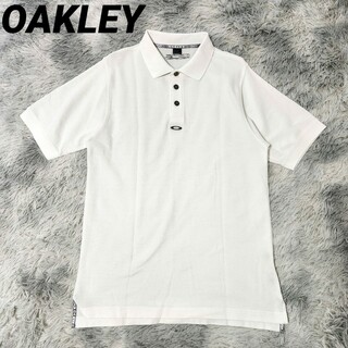 Oakley - archive OAKLEY ポロシャツ テック センターロゴ 白ホワイト