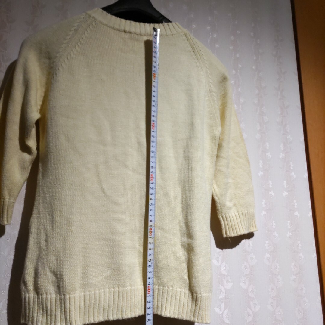 TIP-TIP 薄手セーター ニット 春セーター 七分丈 レモン色 レディースのトップス(ニット/セーター)の商品写真