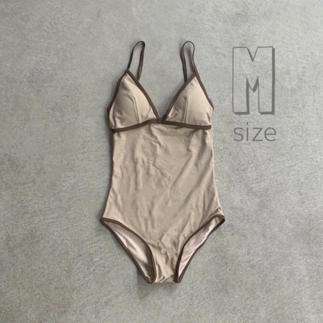 ナチュラルライン スイムウェア モカ M 人気 流行り 水着 大人 シンプル レディースの水着/浴衣(水着)の商品写真
