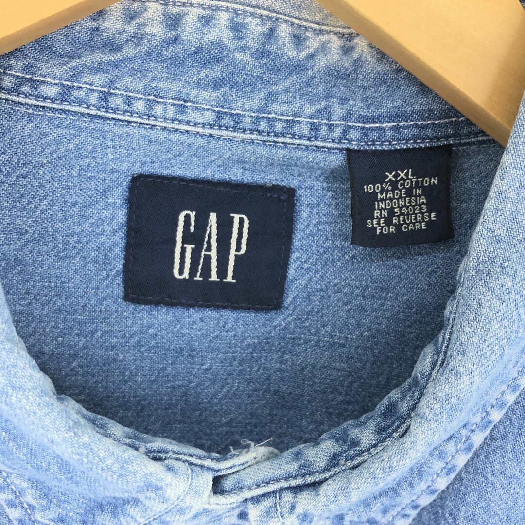 GAP(ギャップ)の古着 90年代 ギャップ GAP 長袖 ボタンダウンデニムシャツ メンズXXL ヴィンテージ /eaa446502 メンズのトップス(シャツ)の商品写真