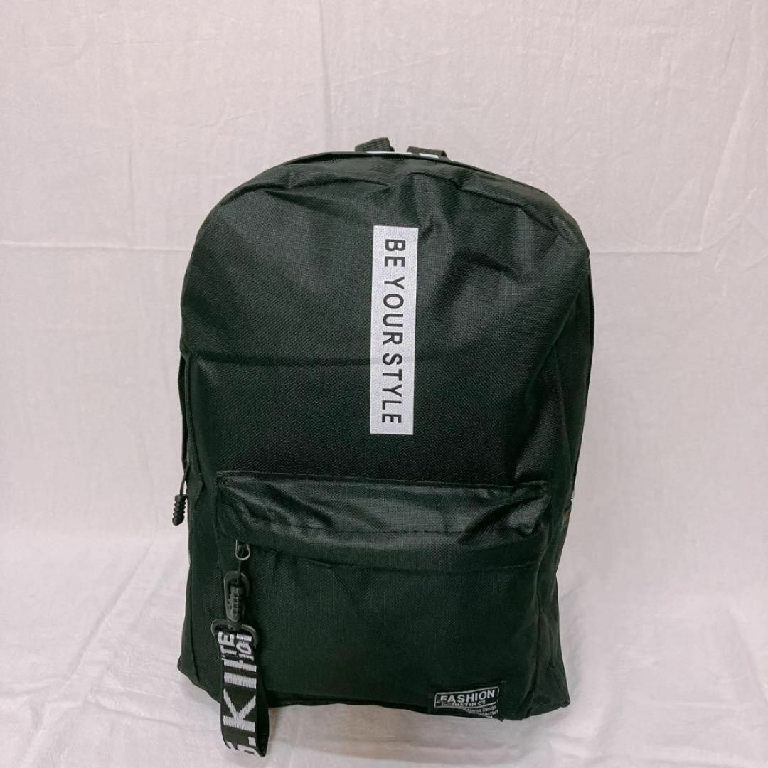 ロゴリュック ブラック バックパック 大容量 多機能 通勤 通学 軽量 韓国 レディースのバッグ(リュック/バックパック)の商品写真