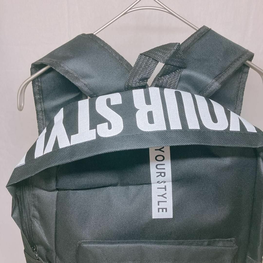 ロゴリュック ブラック バックパック 大容量 多機能 通勤 通学 軽量 韓国 レディースのバッグ(リュック/バックパック)の商品写真