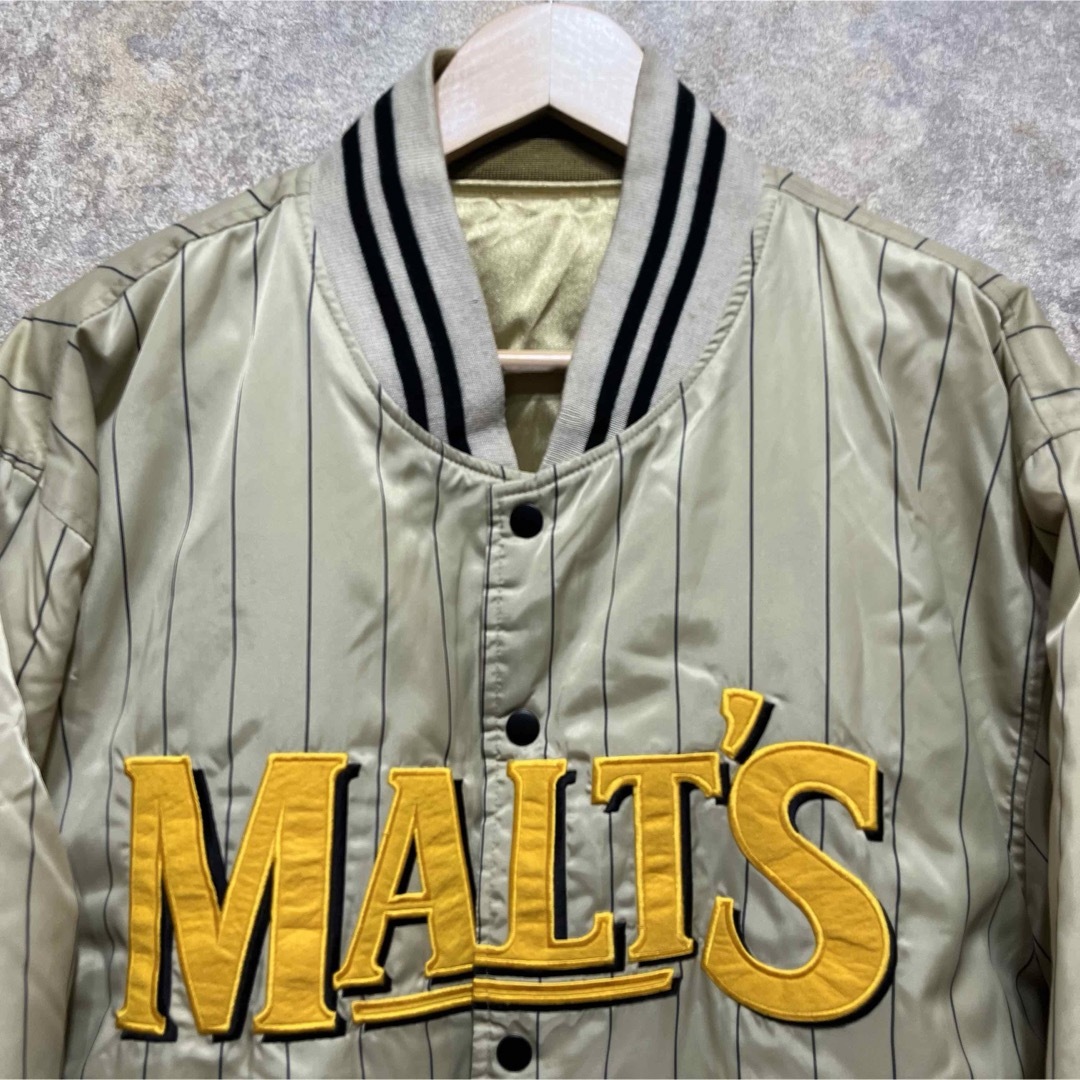 MALT'S モルツ リバーシブル スタジャン ワッペン ロゴ ストライプ メンズのジャケット/アウター(スタジャン)の商品写真