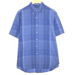 ラルフローレン(Ralph Lauren)の古着 ラルフローレン Ralph Lauren CLASSIC FIT 半袖 ボタンダウン チェックシャツ メンズL /eaa441437(シャツ)