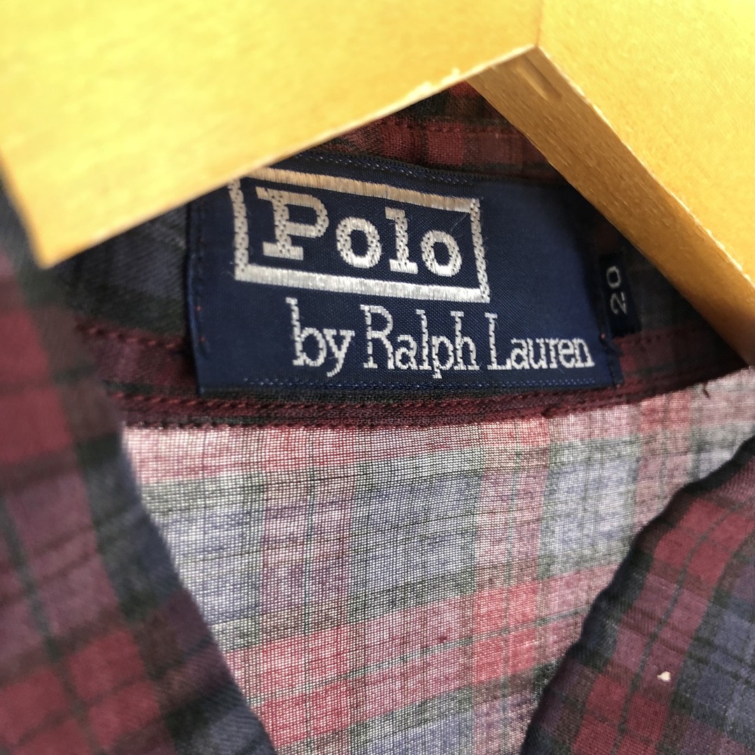 Ralph Lauren(ラルフローレン)の古着 ラルフローレン POLO by Ralph Lauren 半袖 ボタンダウン チェックシャツ メンズXL /eaa441439 メンズのトップス(シャツ)の商品写真