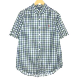 ラルフローレン(Ralph Lauren)の古着 ラルフローレン Ralph Lauren CLASSIC FIT 半袖 ボタンダウン チェックシャツ メンズL /eaa441440(シャツ)