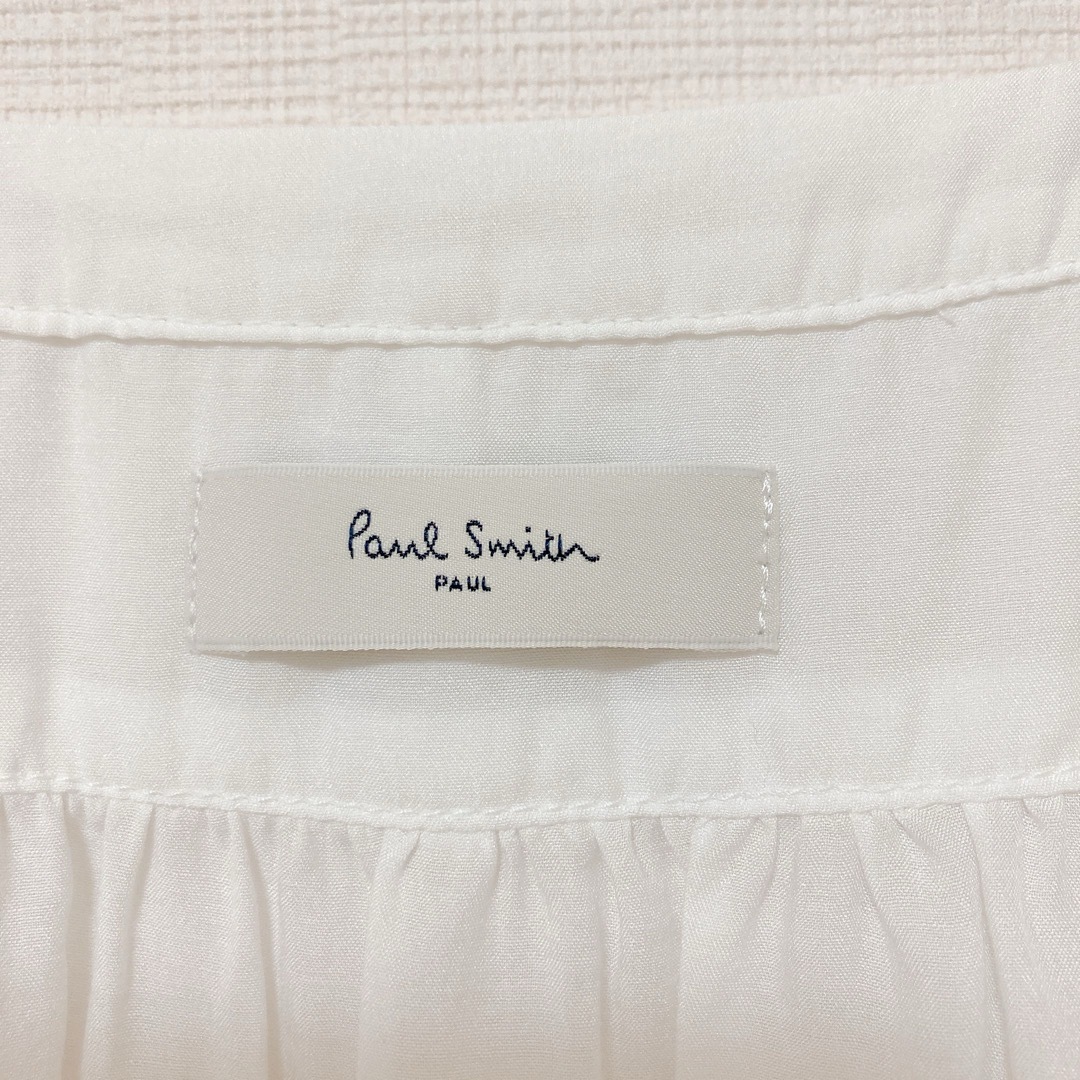 Paul Smith(ポールスミス)のポールスミス　レディース　ノースリーブ　ブラウス　ホワイト レディースのトップス(シャツ/ブラウス(半袖/袖なし))の商品写真
