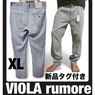 ヴィオラ(VIOLA)の新品　ヴィオラ　デニム調　スウェットパンツ　XL 大きいサイズ　ゆるだぼ(デニム/ジーンズ)