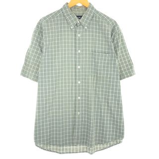 エディーバウアー(Eddie Bauer)の古着 エディーバウアー Eddie Bauer 半袖 ボタンダウン チェックシャツ メンズL /eaa441445(シャツ)