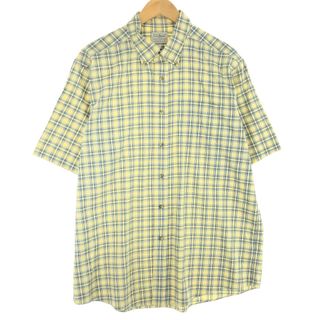 エルエルビーン(L.L.Bean)の古着 エルエルビーン L.L.Bean 半袖 ボタンダウン チェックシャツ メンズL /eaa441448(シャツ)