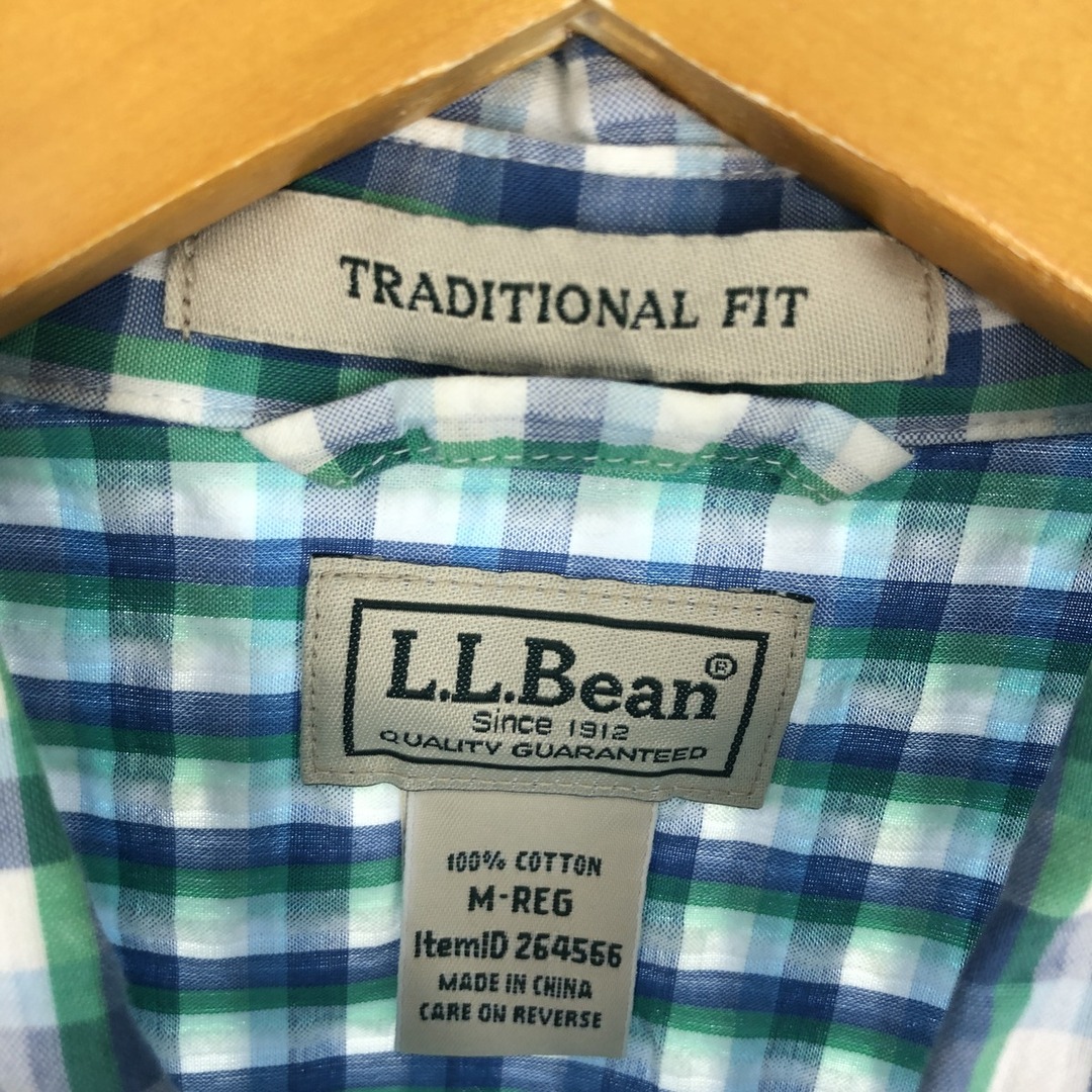 L.L.Bean(エルエルビーン)の古着 エルエルビーン L.L.Bean シアサッカー 半袖 チェックシャツ メンズM /eaa441449 メンズのトップス(シャツ)の商品写真