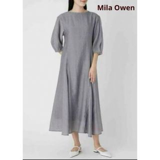 Mila Owen - Mila Owenミラオーウェン　袖構築パネルフレアワンピース　ギンガムチェック