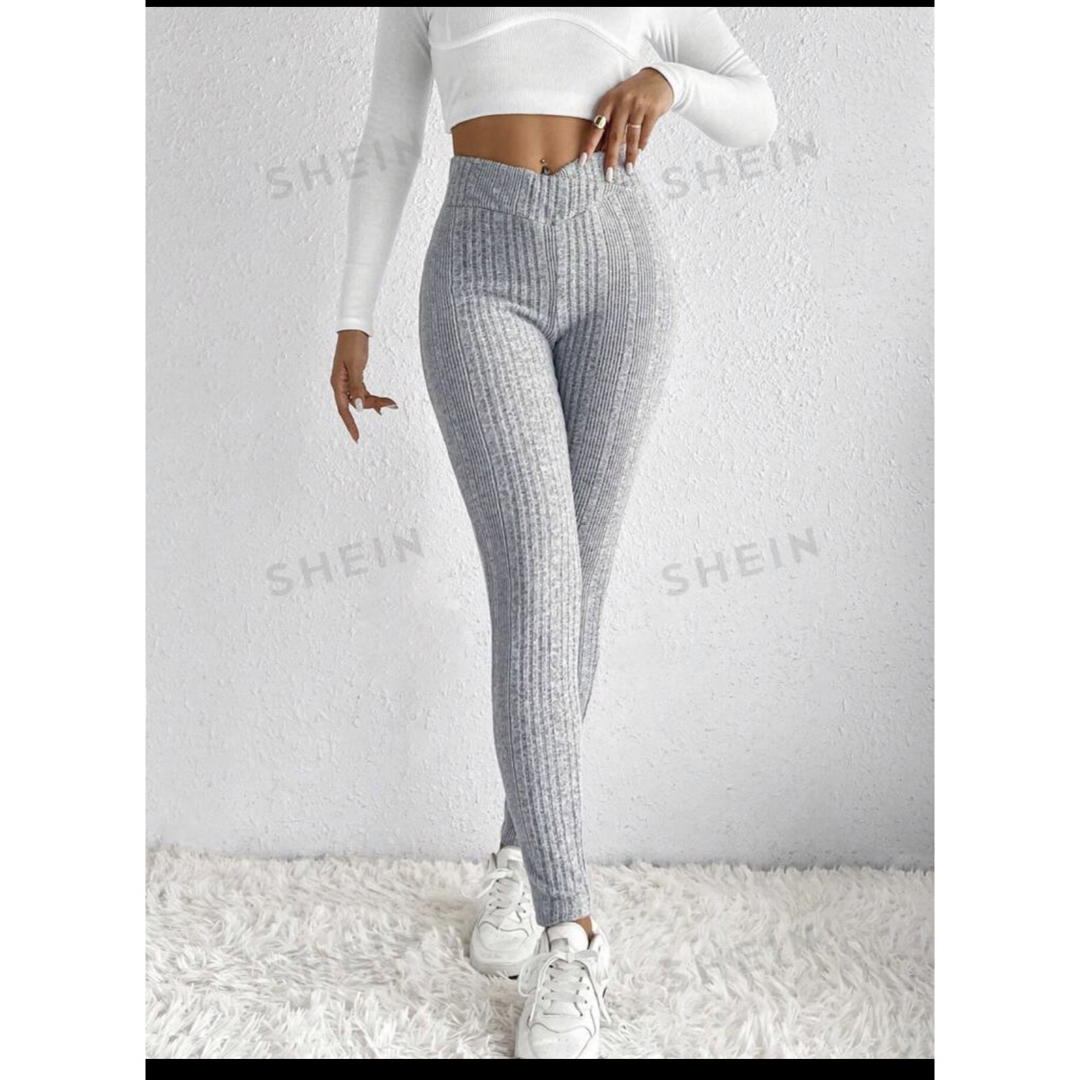 SHEIN(シーイン)のリブニットレギンス レディースのパンツ(スキニーパンツ)の商品写真