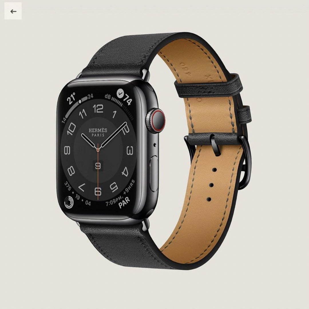 Apple(アップル)の1338 Apple Watch エルメス　ブラック　HERMES レザー スマホ/家電/カメラのスマホアクセサリー(iPhoneケース)の商品写真
