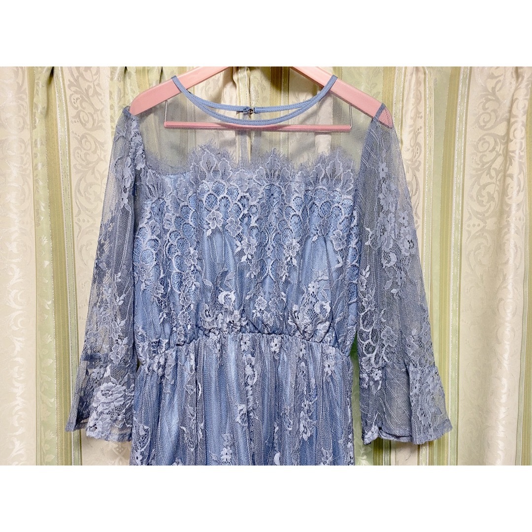 lace ladies レースレディース　七分袖レースワンピースドレス レディースのワンピース(ロングワンピース/マキシワンピース)の商品写真