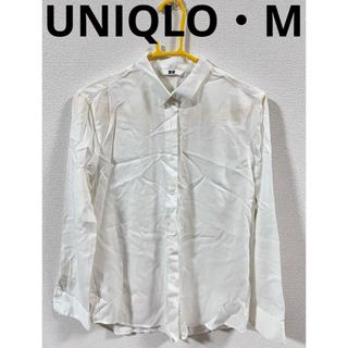 ユニクロ(UNIQLO)のユニクロ Yシャツ　M 白 無地　ホワイト　スーツ　オフィスカジュアル(シャツ/ブラウス(長袖/七分))