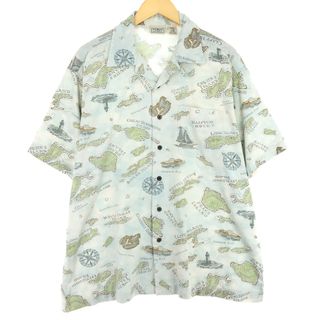 エルエルビーン(L.L.Bean)の古着 エルエルビーン L.L.Bean 総柄 半袖 オープンカラー シャツ メンズL /eaa441450(シャツ)