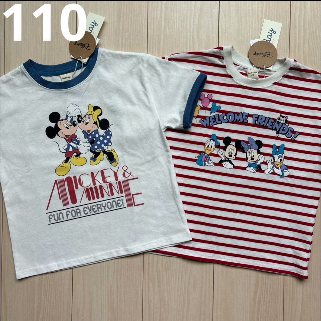 Disney(ディズニー)の【ディズニー】ミッキー ミニー ドナルド キャラクター Tシャツ セット 110 キッズ/ベビー/マタニティのキッズ服女の子用(90cm~)(Tシャツ/カットソー)の商品写真