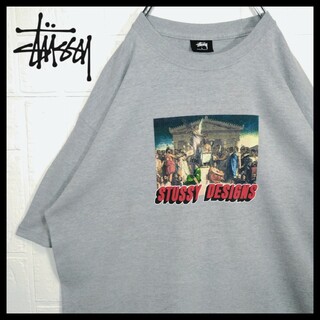 STUSSY - 《STUSSY/ステューシー》絵画　アート　Tシャツ　ロゴ　ビッグシルエット
