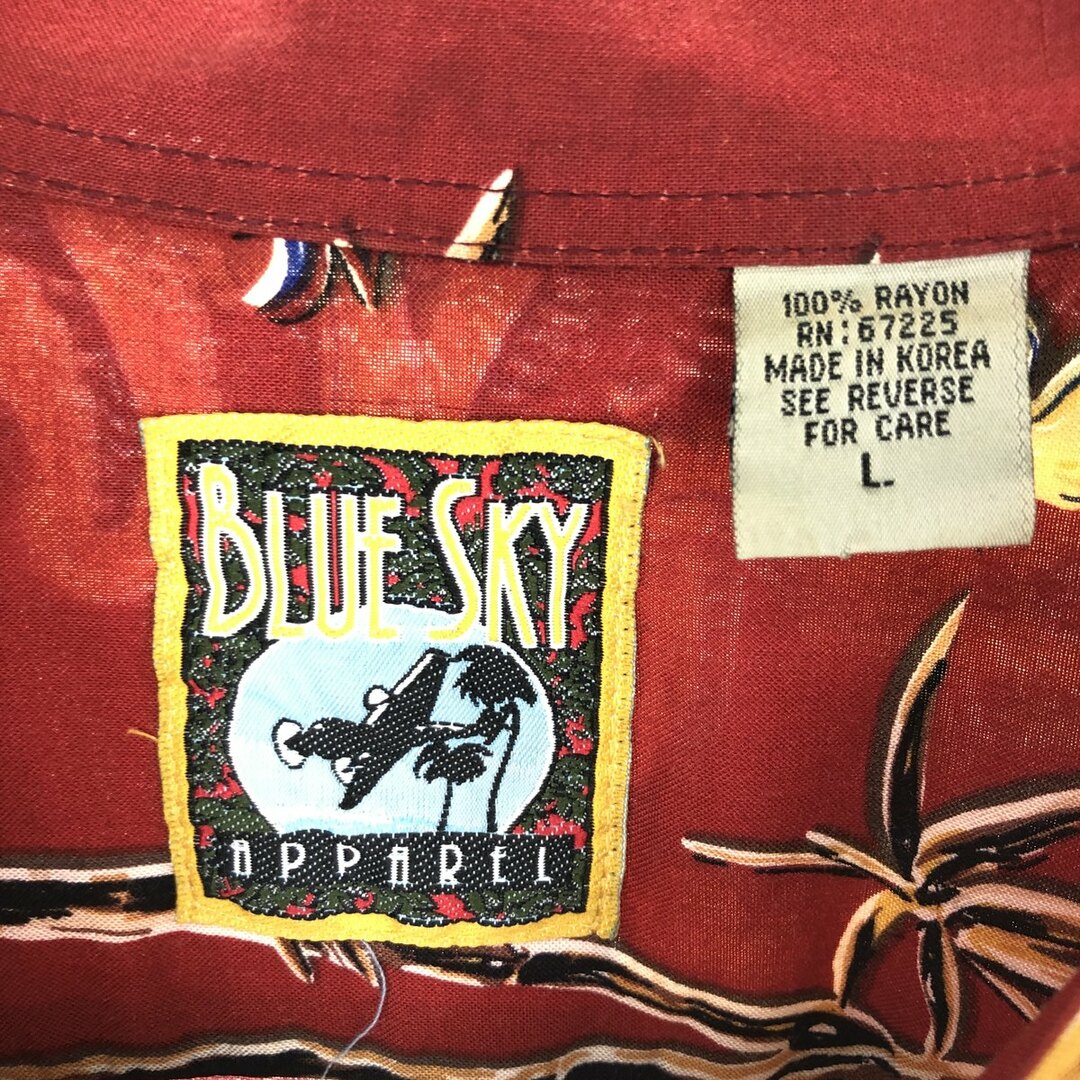 古着 BLUE SKY APPAREL 龍柄 ドラゴン柄 半袖 オープンカラー レーヨンシャツ メンズL /eaa441630 メンズのトップス(シャツ)の商品写真