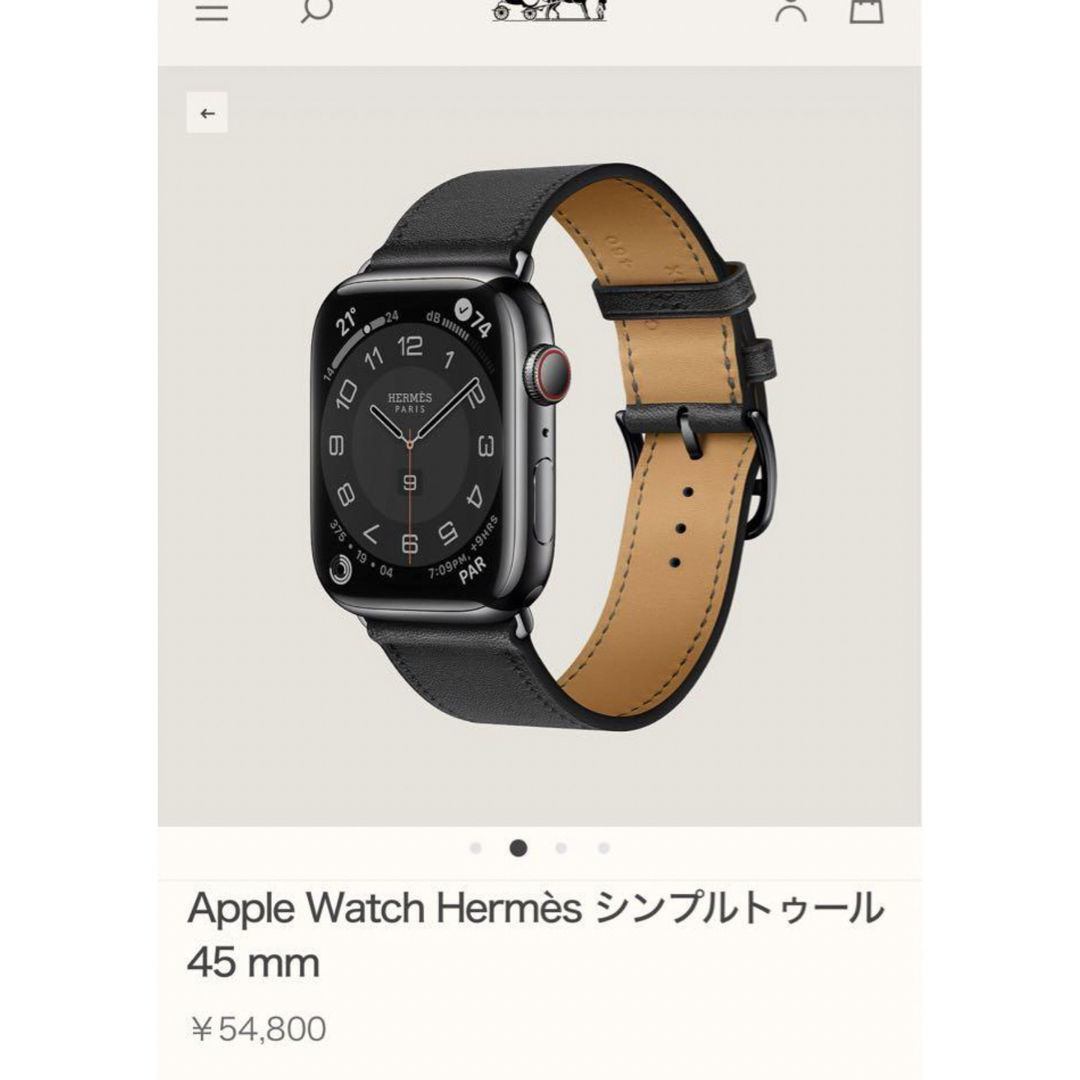 Apple(アップル)の1339 アップルウォッチ　エルメス　ブラック　レザー　HERMES メンズの時計(レザーベルト)の商品写真