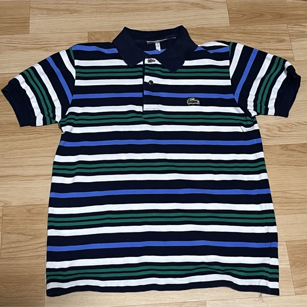 LACOSTE(ラコステ)のCHEMISE LACOSTE ラコステ 半袖 ポロシャツ ボーダー M メンズのトップス(ポロシャツ)の商品写真