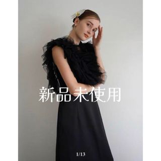 Acka.  tulle vest satin one-piece（black）(ロングワンピース/マキシワンピース)