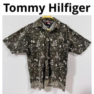 TOMMY HILFIGER - ビッグシルエット Tシャツ　ゆったり　大きめ　アロハシャツ　レディース　古着