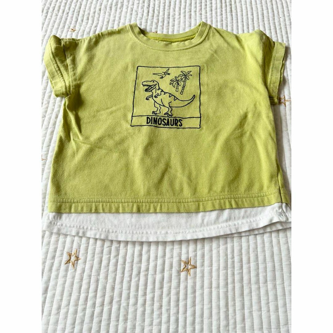GU(ジーユー)のGU 半袖Tシャツ 2枚組 100 恐竜 男の子 キッズ/ベビー/マタニティのキッズ服男の子用(90cm~)(Tシャツ/カットソー)の商品写真