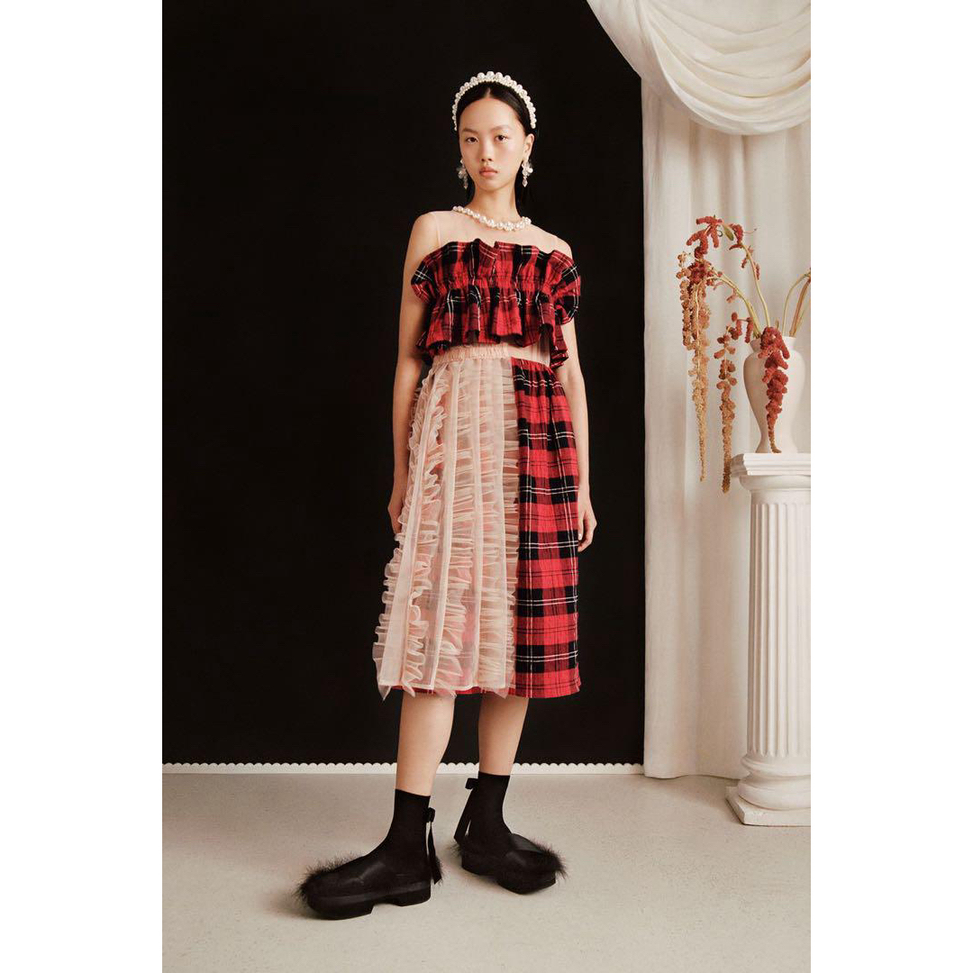 Simone Rocha(シモーネロシャ)のチュールデコレーション コットンドレス Simone Rocha x H&M レディースのワンピース(ひざ丈ワンピース)の商品写真