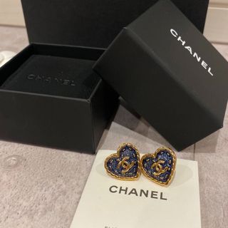 シャネル(CHANEL)のシャネル CHANEL ハート ピアス デニム 24P(ピアス)