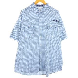 コロンビア(Columbia)の古着 コロンビア Columbia PFG チェック柄 ボタンダウン 半袖 フィッシングシャツ メンズXXL /eaa441227(シャツ)