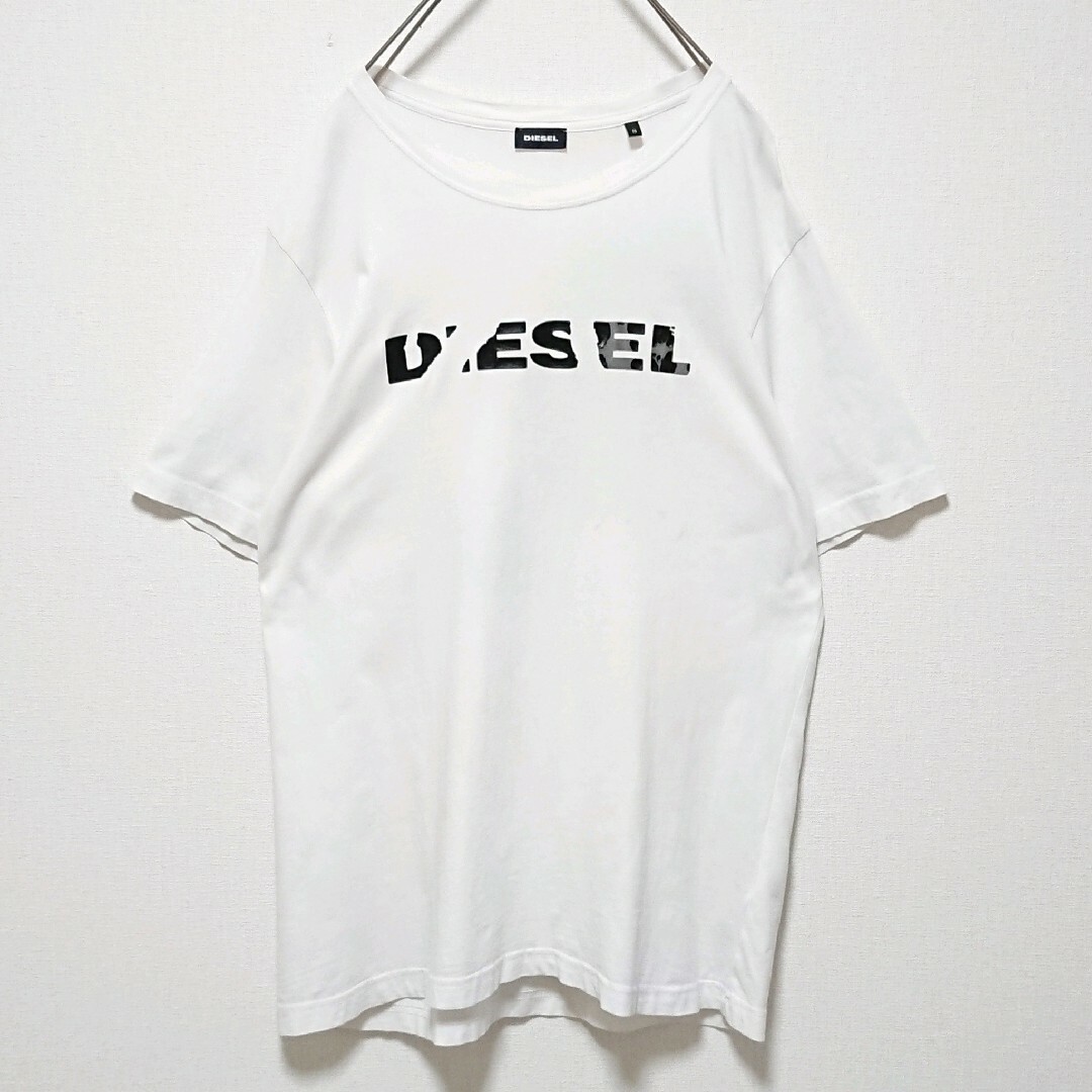 DIESEL(ディーゼル)の人気モデル ディーゼル 両面 ロゴ ホワイト オーバーサイズ 半袖 Tシャツ メンズのトップス(Tシャツ/カットソー(半袖/袖なし))の商品写真