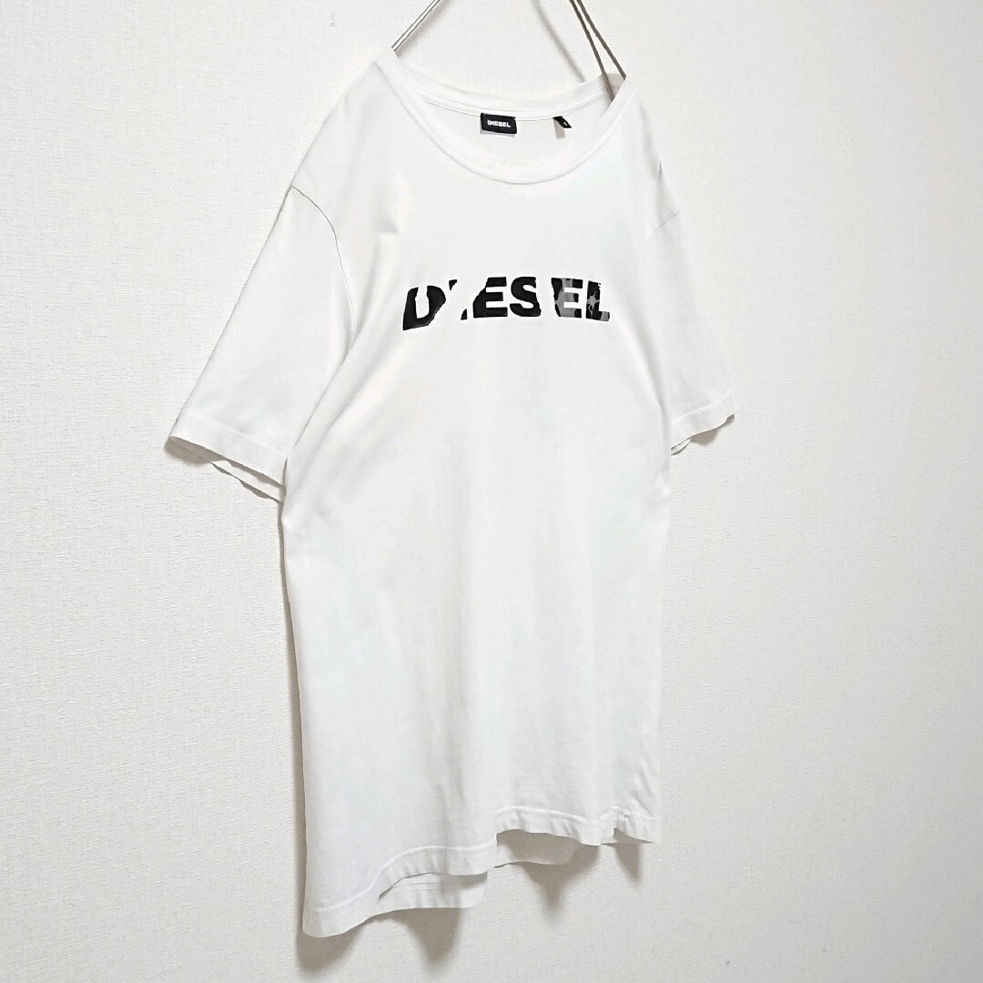 DIESEL(ディーゼル)の人気モデル ディーゼル 両面 ロゴ ホワイト オーバーサイズ 半袖 Tシャツ メンズのトップス(Tシャツ/カットソー(半袖/袖なし))の商品写真