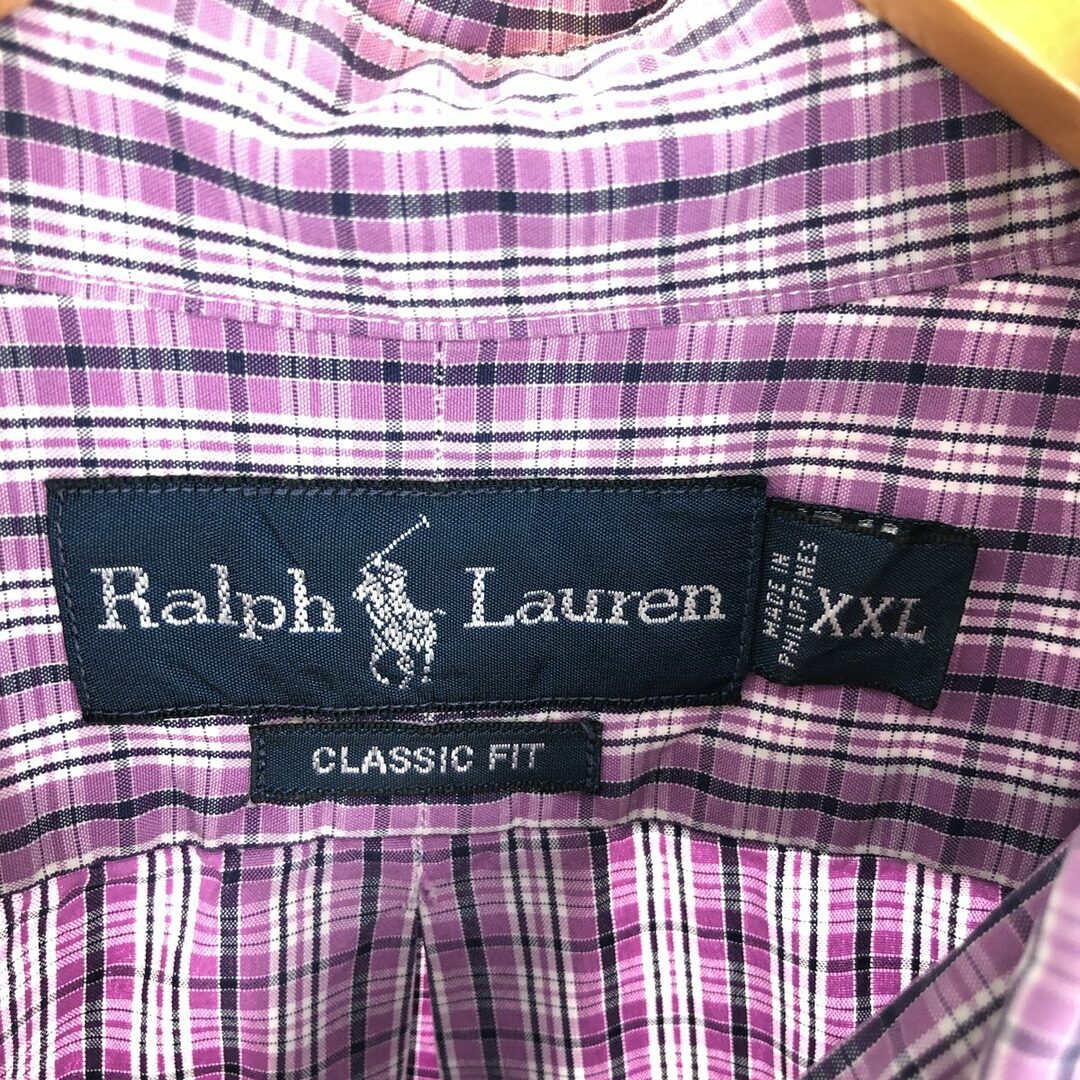 Ralph Lauren(ラルフローレン)の古着 ラルフローレン Ralph Lauren CLASSIC FIT クラシックフィット 長袖 ボタンダウンチェックシャツ メンズXXL /eaa445380 メンズのトップス(シャツ)の商品写真