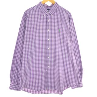 ラルフローレン(Ralph Lauren)の古着 ラルフローレン Ralph Lauren CLASSIC FIT クラシックフィット 長袖 ボタンダウンチェックシャツ メンズXXL /eaa445380(シャツ)